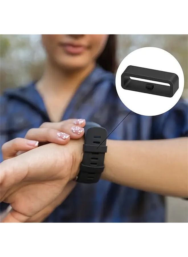 24mm Dark Green Silicone Watch Band Holder Strap Keeper Loops 10pcs Replacement - Image 4